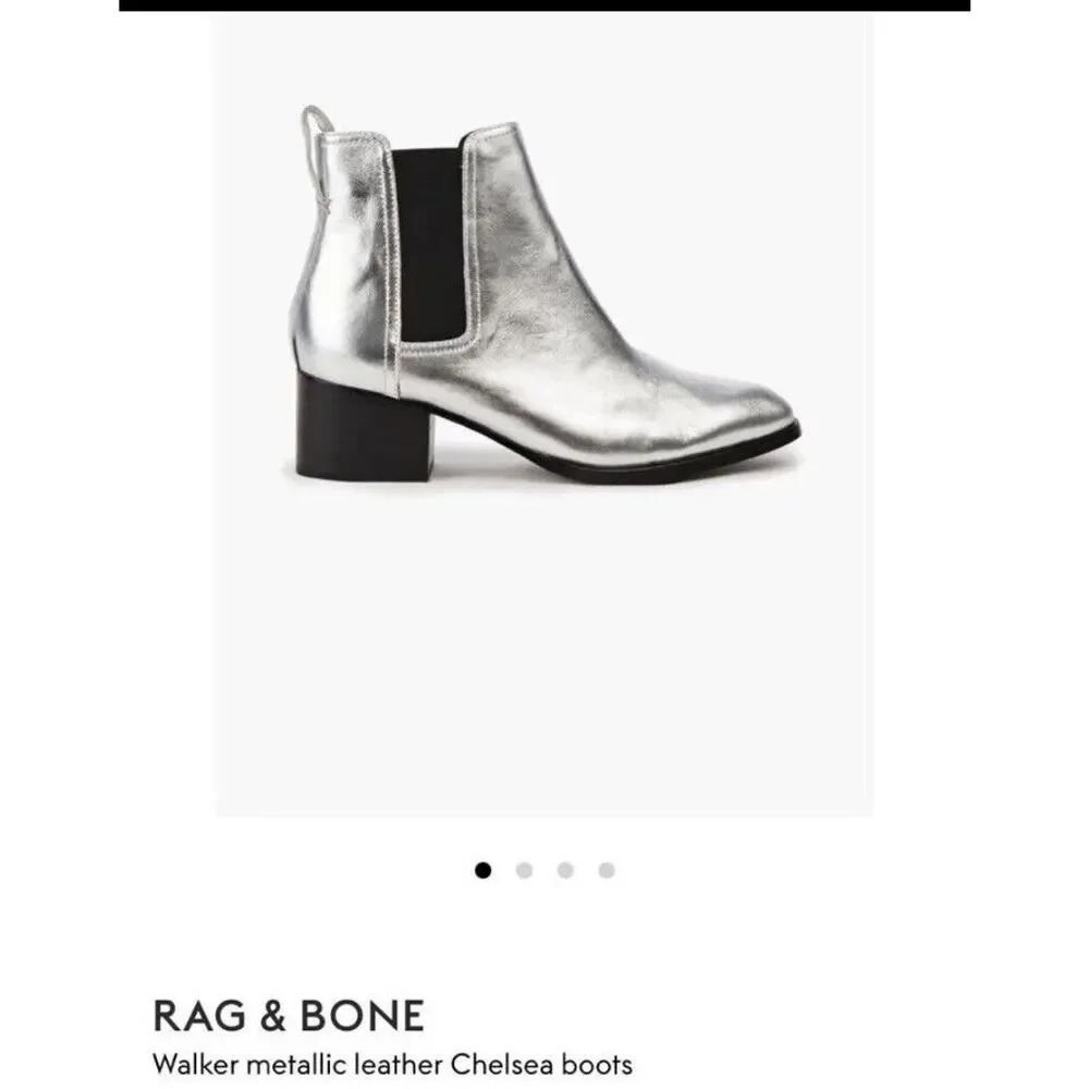 Walker Chelsea Boot Rag & Bone silver metallic fall western ankle casual boho